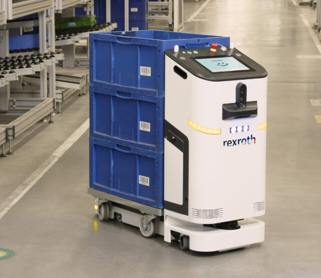 Na zdjęciu jest pokazany robot Active Shuttle w zbliżeniu