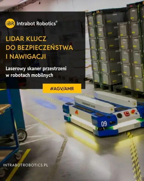 na obrazku jest pokazany robot mobilny z tekstem laser Lidar